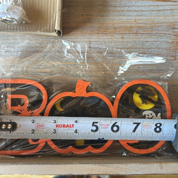 Halloween Boo Sign with Pumpkins and Ghost - light up - Picture 3 of 4